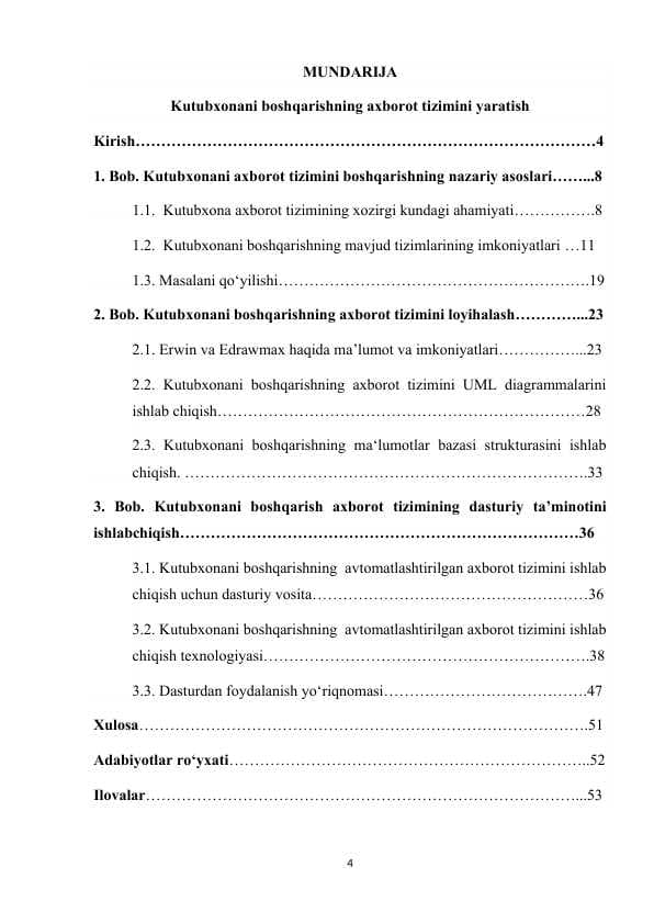 Kutubxonani boshqarishning axborot tizimini yaratish