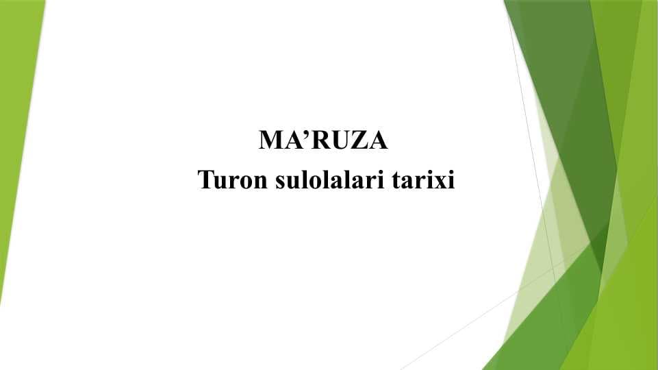 Turon sulolalari tarixi