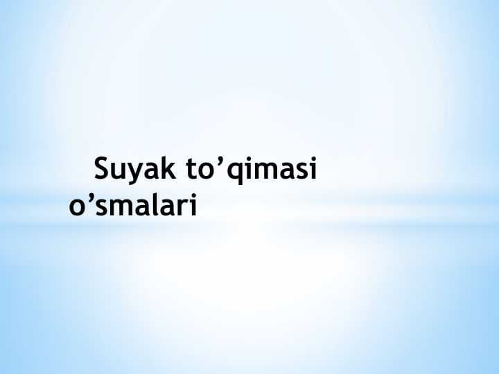 Suyak sarkomalari . Suyak to’qimasi o’smalari