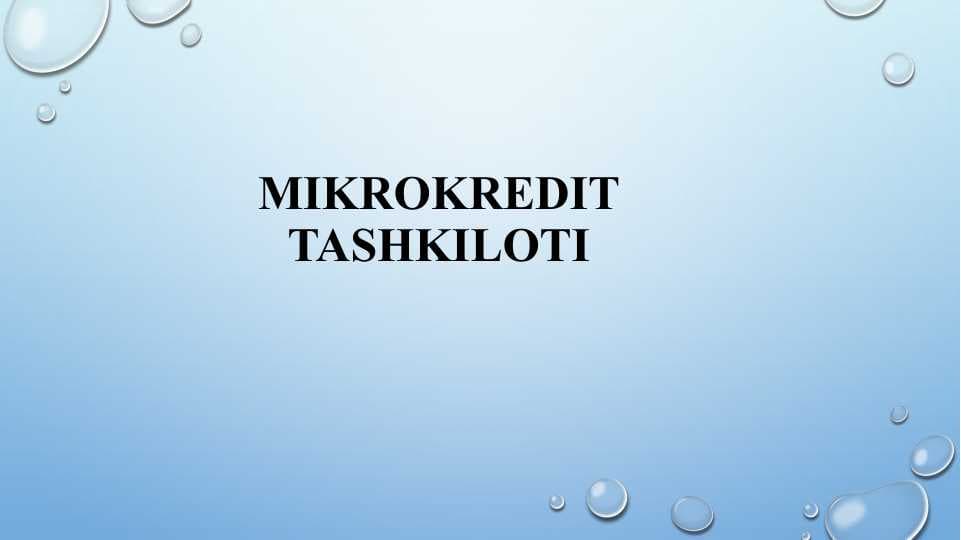 mikrokredit tashkiloti