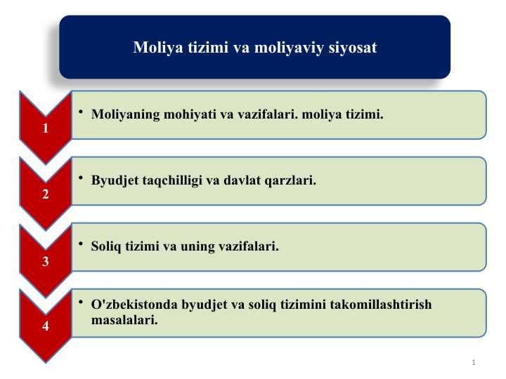 Moliya tizimi va moliyaviy siyosat (2)Moliya tizimi va moliyaviy siyosat (2)