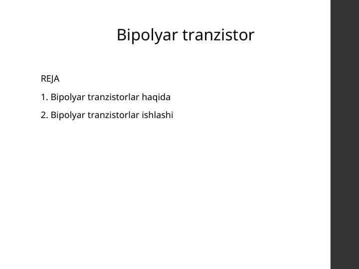 Bipolyar tranzistor