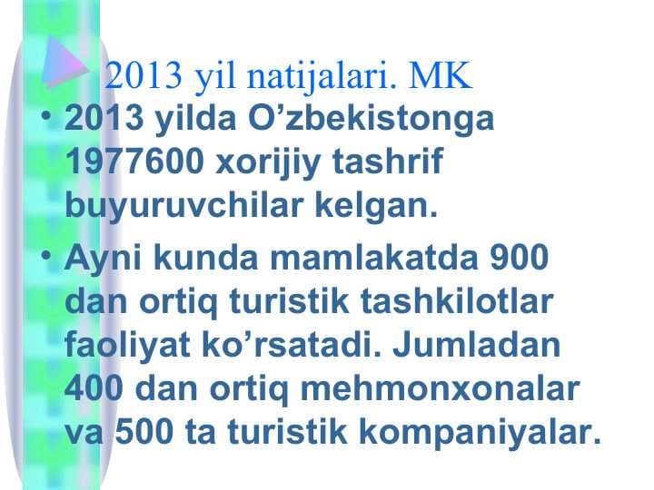 2013 yil natijalari. MK