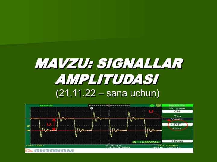 SIGNALLAR AMPLITUDASI