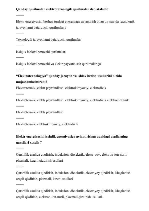 ETQ fanidan UZB testlar DAK