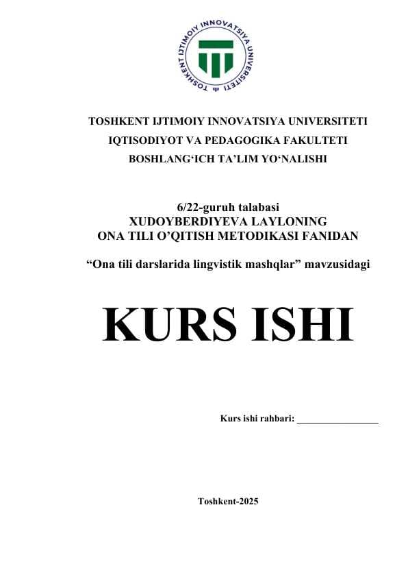 Ona tili darslarida lingvistik mashqlar