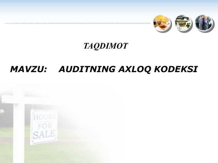 AUDITNING AXLOQ KODEKSI