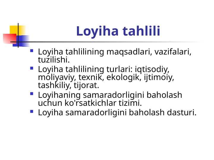 Loyiha tahlili
