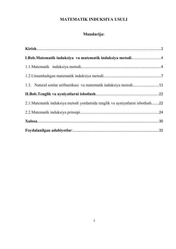 MATEMATIK INDUKSIYA YORDAMI