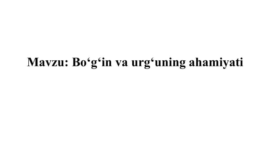 Bo‘g‘in va urg‘uning ahamiyati