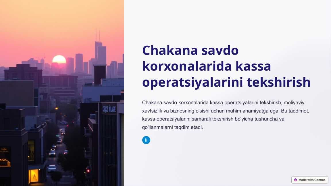 Chakana savdo korxonalarida kassa operatsiyalarini tekshirish