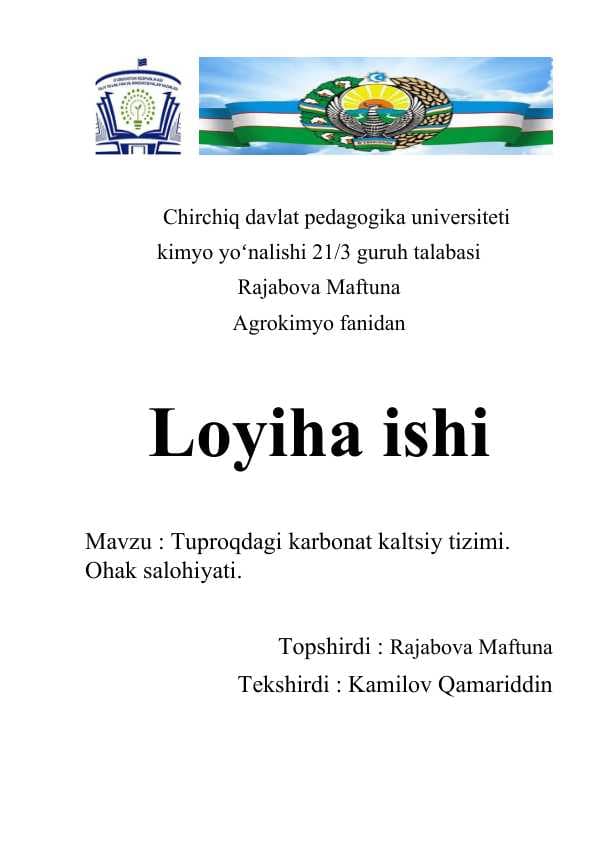 Tuproqdagi karbonat kalsiy tizimi