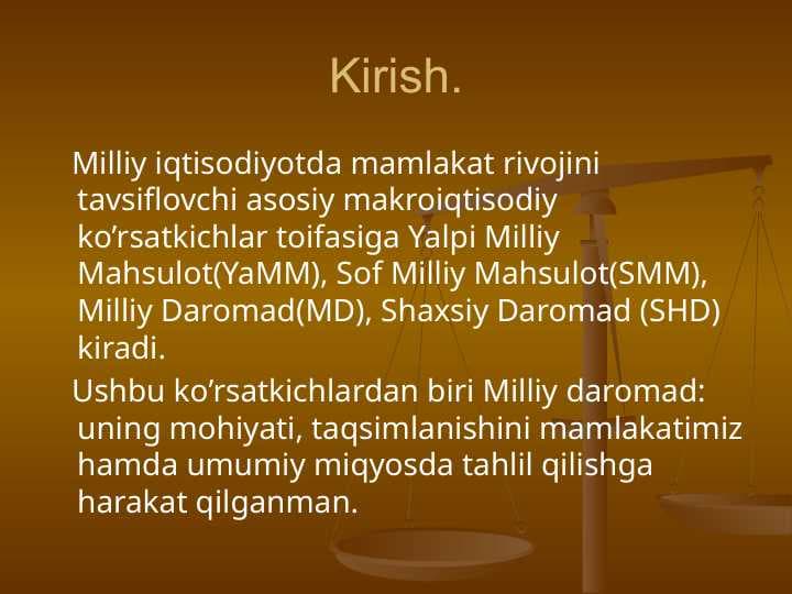 Milliy daromad (MD)-