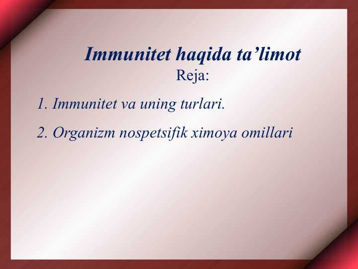 Immunitet haqida ta’limot