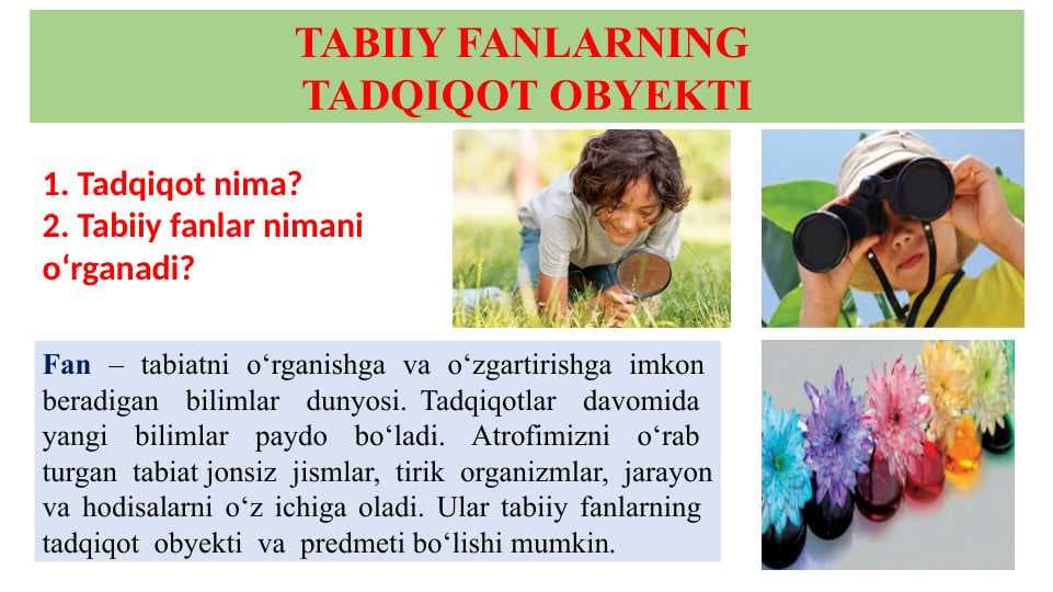 TABIIY FANLARNING