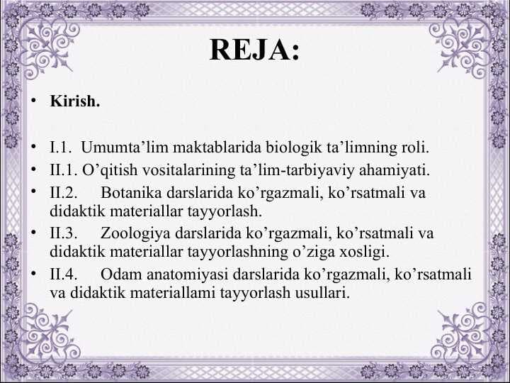 Umumta’lim maktablarida biologik ta’limning roli.