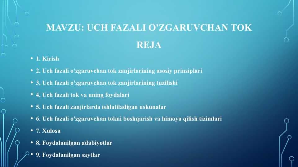 Uch fazali o'zgaruvchan tok