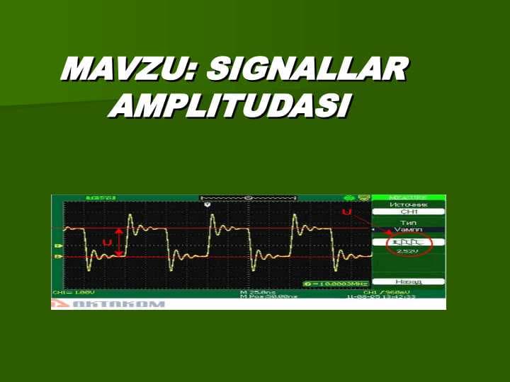 SIGNALLAR AMPLITUDASI
