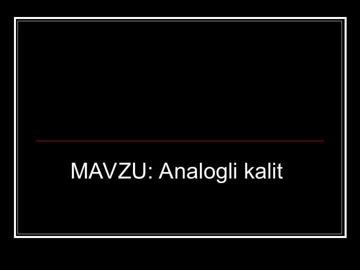 Analogli kalit