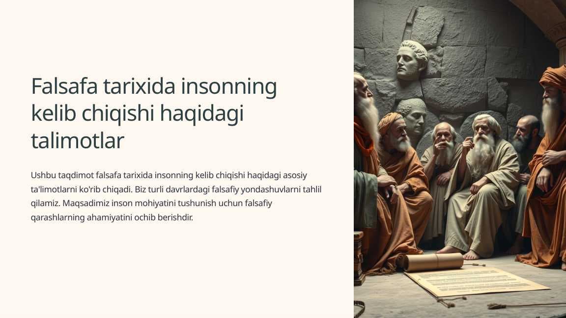 Falsafa tarixida insonning kelib chiqishi haqidagi talimotlar