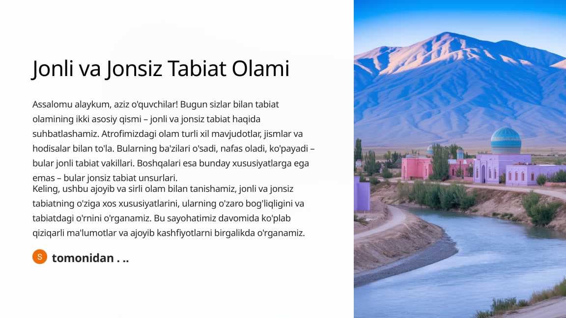 Jonli va Jonsiz Tabiat Olami