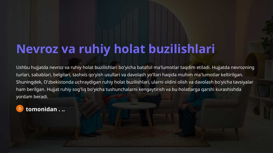 Nevroz va ruhiy holat buzilishlari