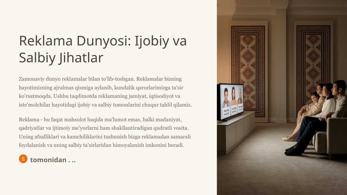 Reklama Dunyosi Ijobiy va Salbiy Jihatlar