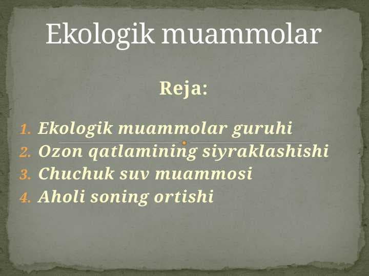 Ekologik muammolar