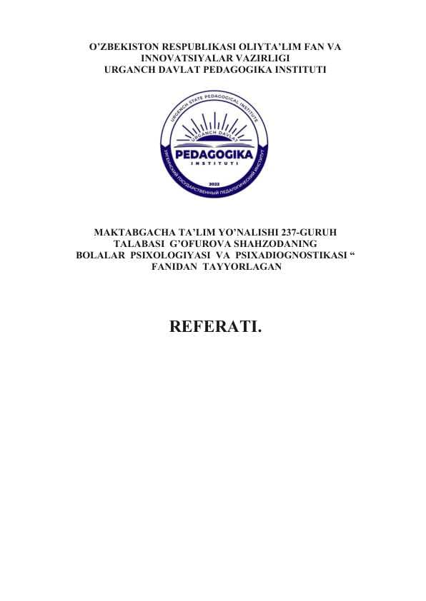 Bolalarni turli xil faoliyat turlarida ijtimoiy faolligini rivojlanishining psixologik pedagogik sharti.