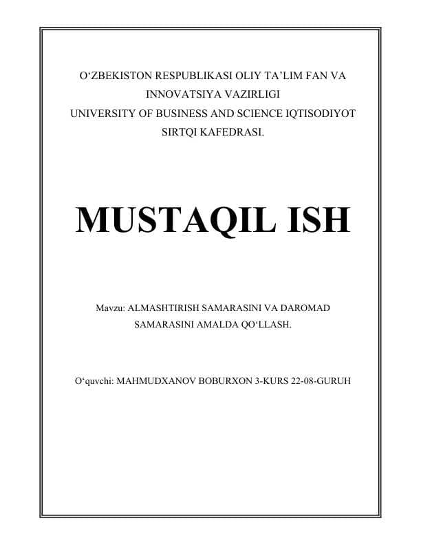 Almashtirish samarasini va daromad samarasini amalda qo’llash.pptx