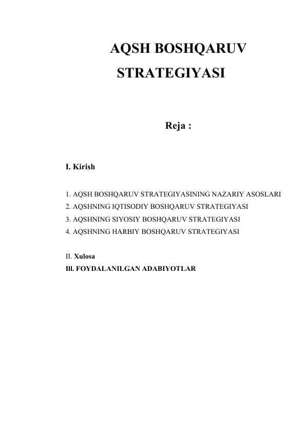 AQSH BOSHQARUV STRATEGIYASI.docx