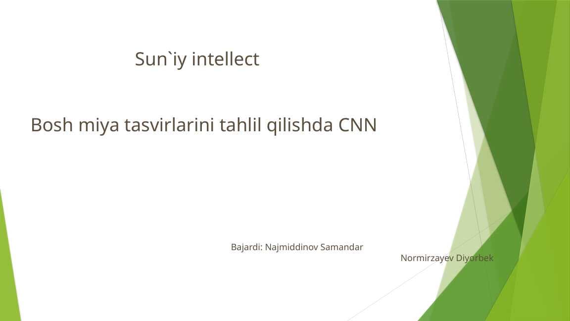 Bosh miya tasvirlarini tahlil qilishda CNN