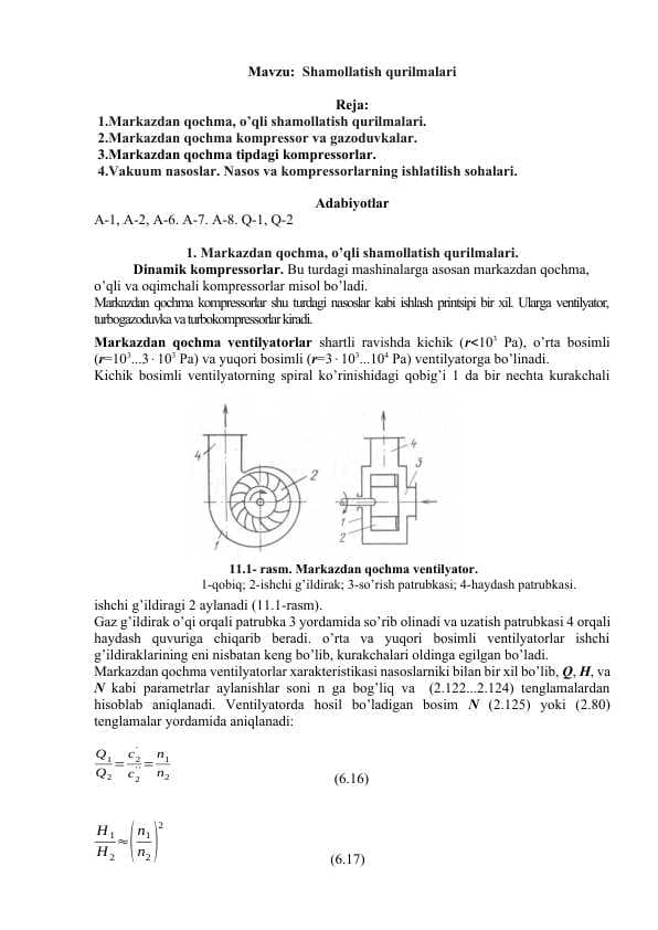 Shamollatish qurilmalari