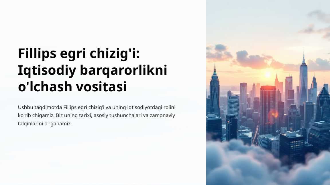 Fillips egri chizig'i Iqtisodiy barqarorlikni o'lchash vositasi