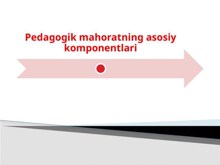Pеdаgоgik mahoratning asosiy komponentlari