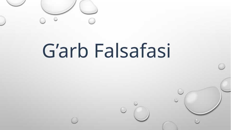 G’arb Falsafasi