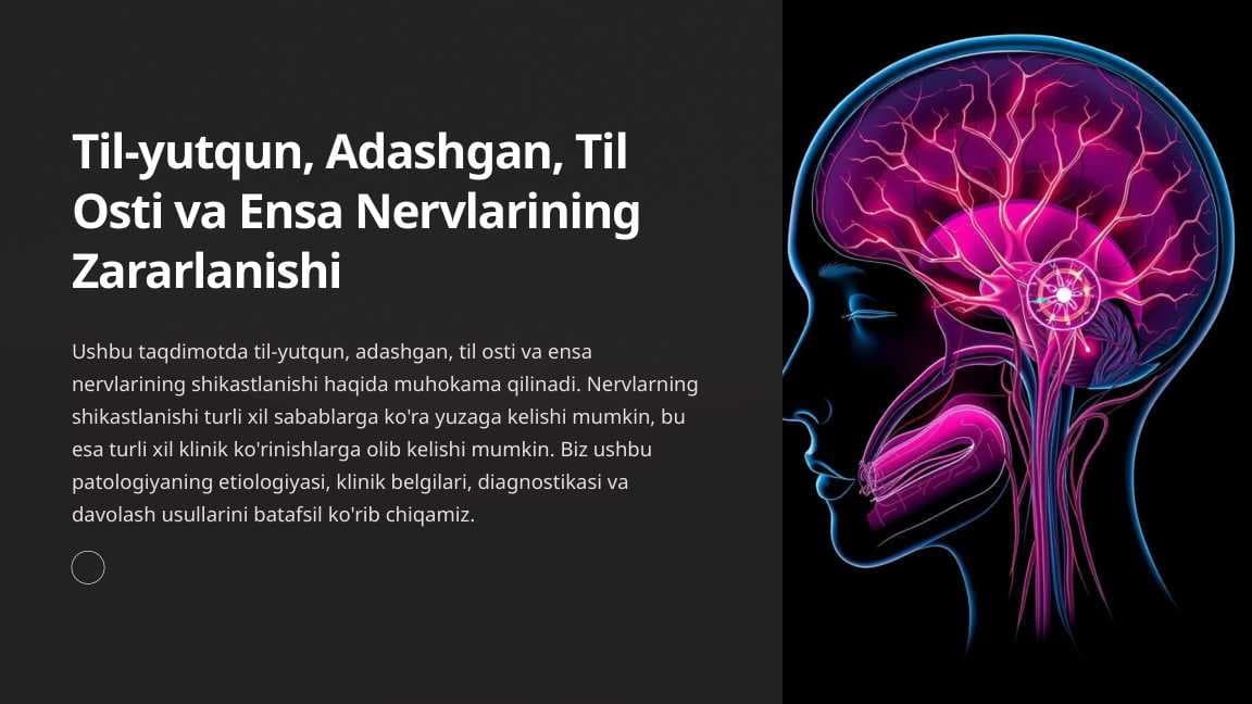 Til-yutqun, Adashgan, Til Osti va Ensa Nervlarining Zararlanishi