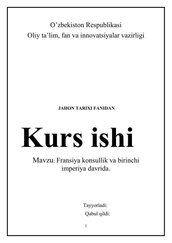 Fransiya konsullik va birinchi imperiya davrida