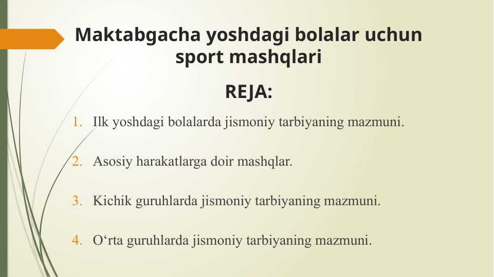 Maktabgacha yoshdagi bolalar uchun sport mashqlari