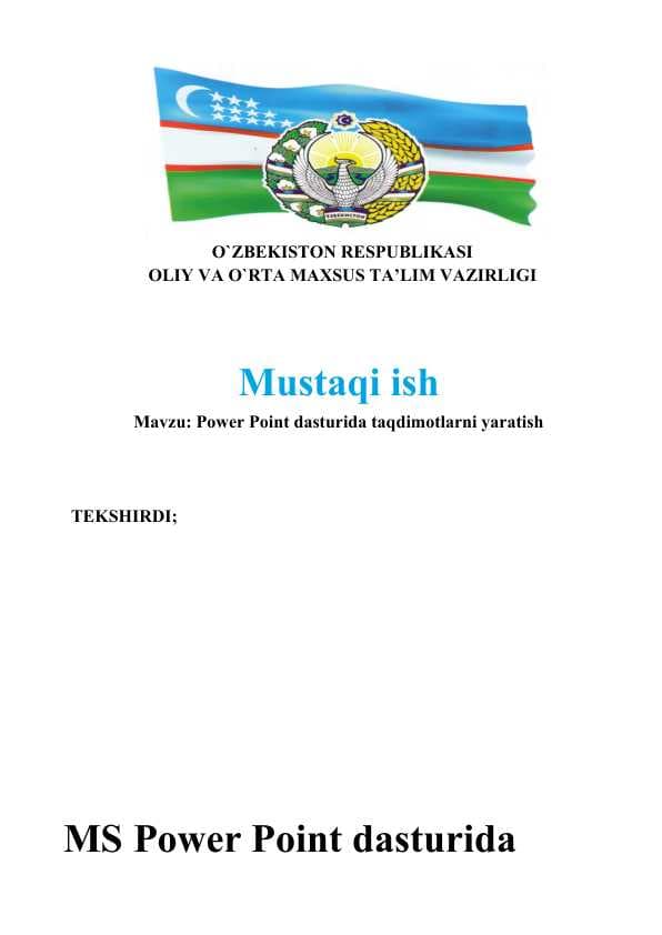 Power Point dasturida taqdimotlarni yaratish