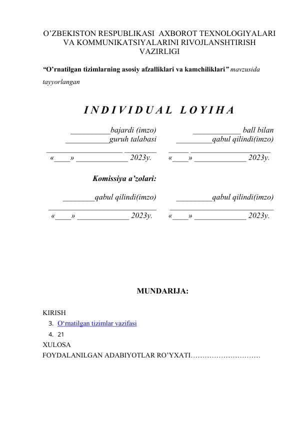 O’rnatilgan tizimlarning asosiy afzalliklari va kamchiliklari