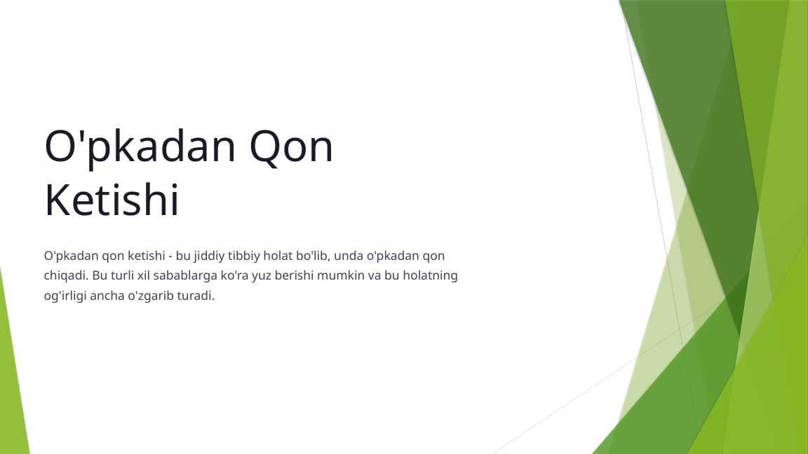 O'pkadan Qon Ketishi