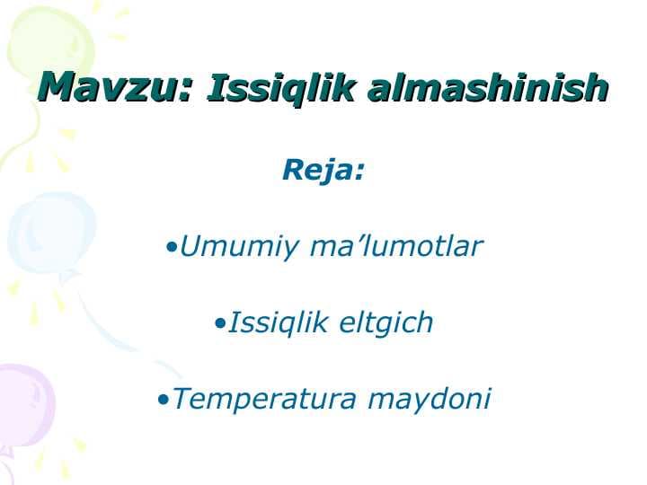 Issiqlik almashinish