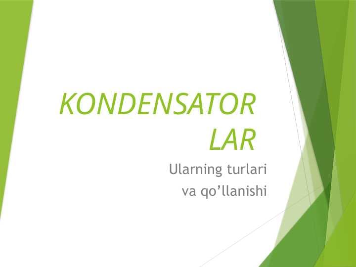 KONDENSATORLAR