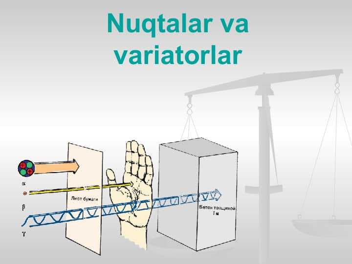 Nuqtalar va variatorlar