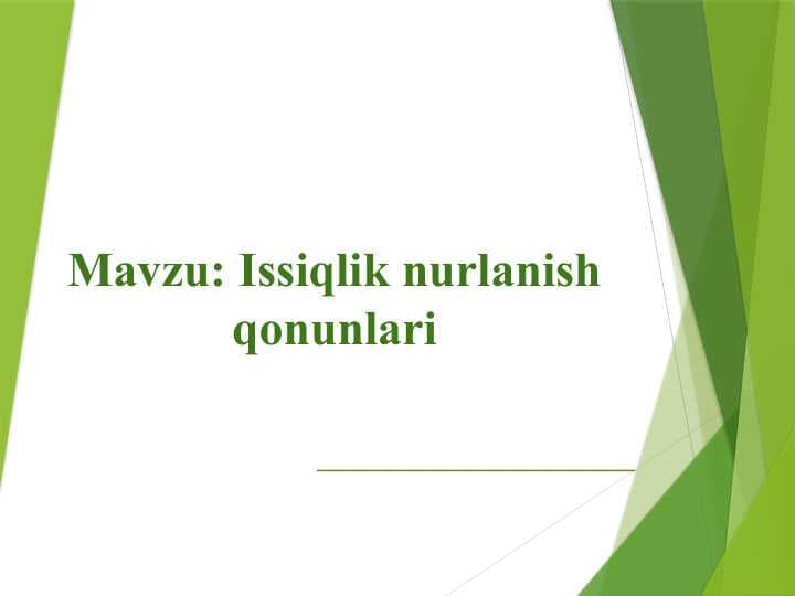 Issiqlik nurlanish qonunlari