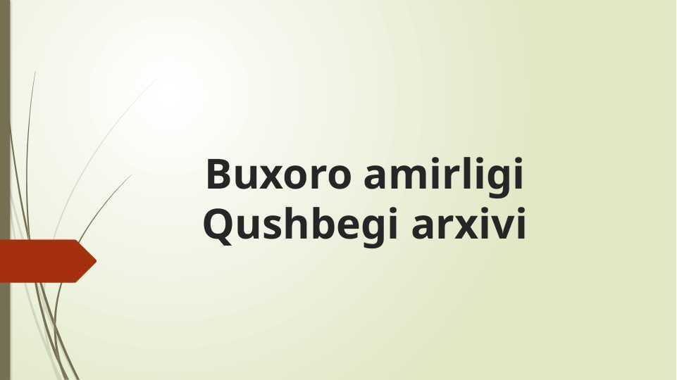 Buxoro amirligi Qushbegi arxivi