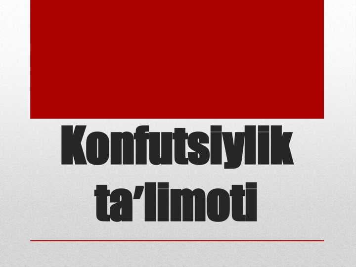 Konfutsiylik ta'limoti