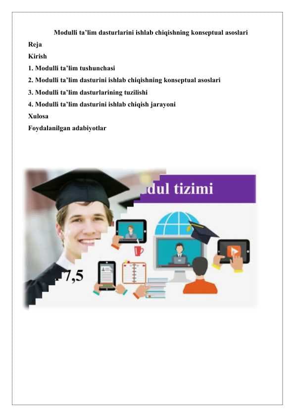 Modulli ta’lim dasturlarini ishlab chiqishning konseptual asoslari 25