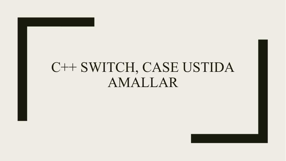 C++ Switch, case ustida amallar